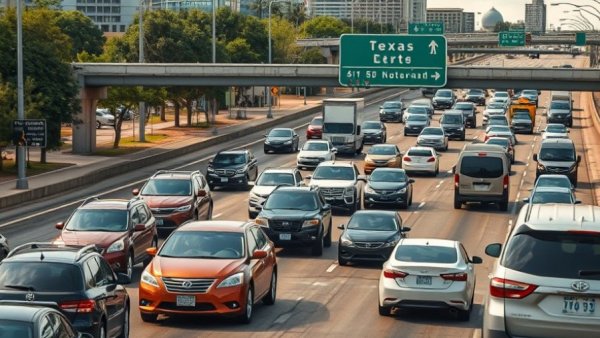 Texas highway traffic and vehicle congestion