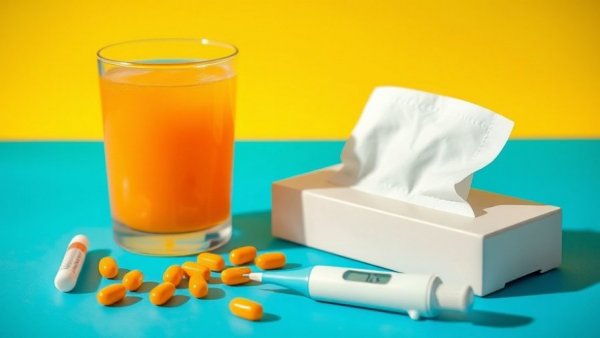 Health and wellness tips for cold and flu season depicted with remedies.