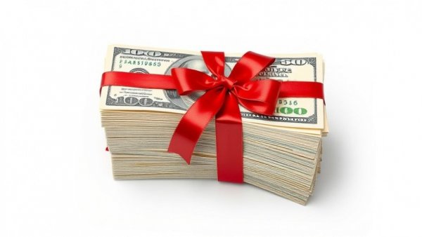 Gift-wrapped money symbolizing Baker Institute donation to Rice University.