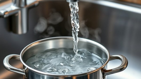 Close-up of water boiling in a pot for West Travis County boil water notice.