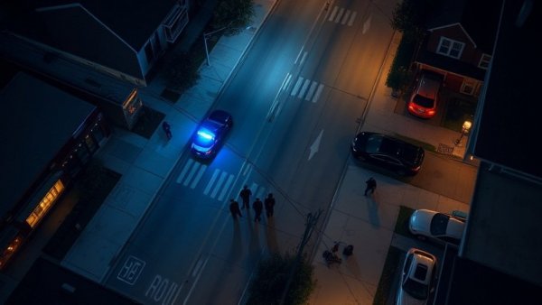 Westheimer shooting map and police lights at crime scene