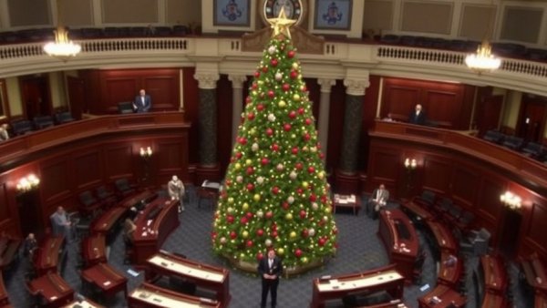 VIDEO: 28-foot-tall Christmas tree installed in House Chamber
