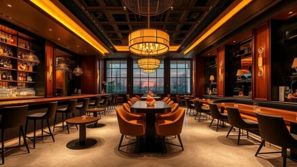 Stylish new bar in San Antonio with modern decor and ambient lighting.