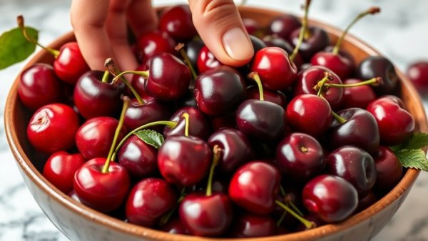 Bowl of cherries being hand-picked, considered best foods for sleep.