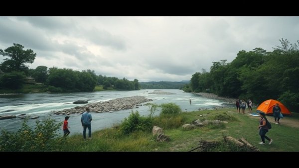 Scenic view of a summer camp with river and trees, Texas summer camp licensing fees context.