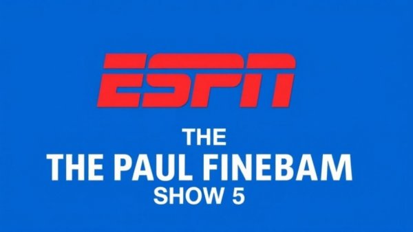 ESPN's The Paul Finebaum Show logo on blue background