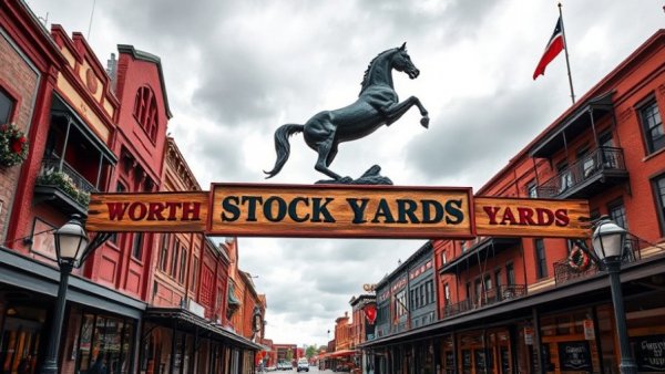 Fort Worth Stock Yards entrance, symbolizing Dallas economic development.