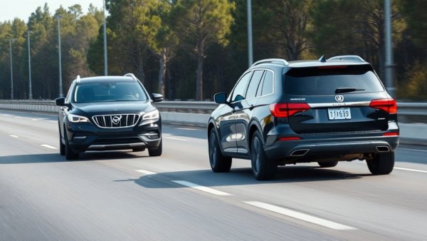 Highway scene with SUVs emphasizing Blackout Wednesday safety.
