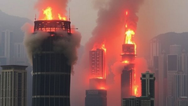 At least 65 dead as Hong Kong firefighters battle burning towers for a second day
