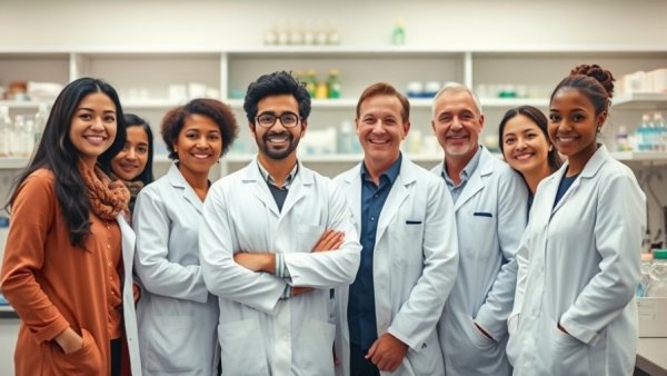 Group of scientists in a lab for ALS and dementia research.