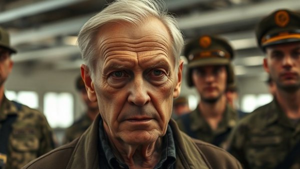 Holding local officials accountable for crime, juxtaposition of a concerned man and soldiers.