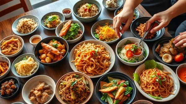 Diverse Asian cuisine on a table, featured in Houston business news.