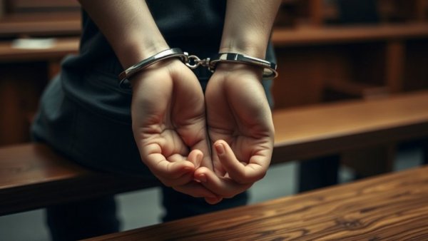 Juvenile in handcuffs, symbolizing juvenile violent crime referrals in Bexar County.