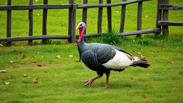 Turkey escape in Humble Texas near a wooden fence.