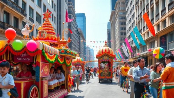 Festive floats and colorful characters at H-E-B Thanksgiving Day Parade.