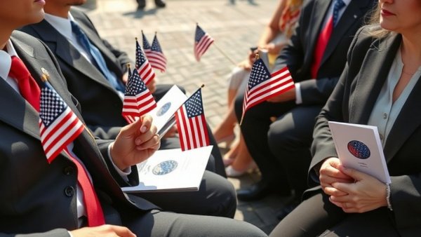 People holding US flags, illustrating Trump immigration pause impact.
