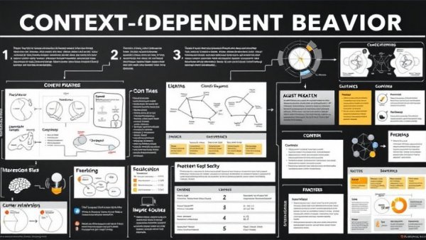 Infographic illustrating context-dependent behavior with diagrams.