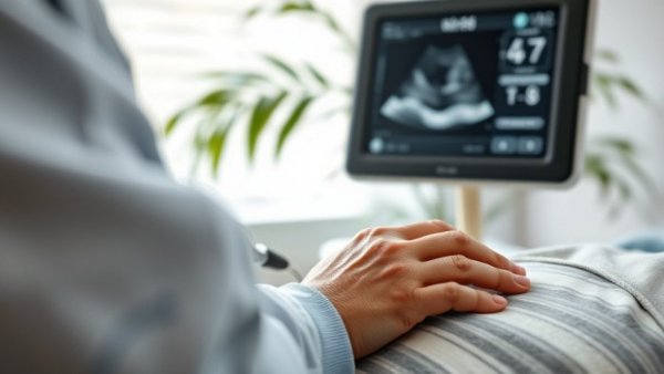 Infertility care guidelines depicted by an ultrasound procedure in a clinic.