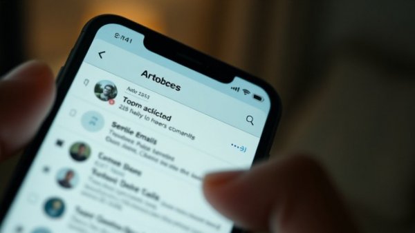 Person scrolling emails on smartphone, highlighting online scams.