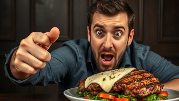 Enticing display of grilled steak and cheese on wooden table.
