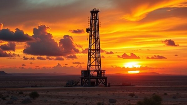 Prairie Operating Co. acquisition highlighted by an oil rig during sunset.