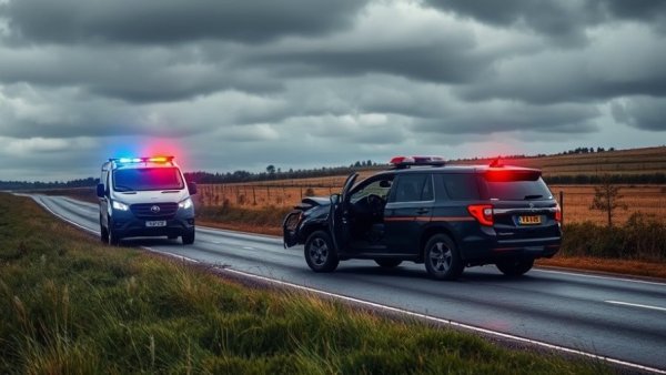 San Antonio local news reports on rural roadside accident scene.