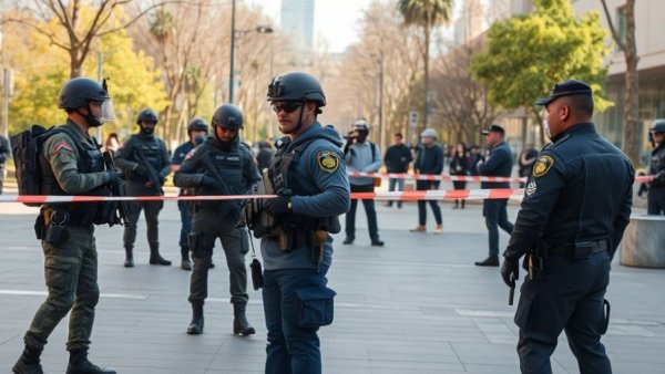 National Guard presence in urban area after shooting incident.