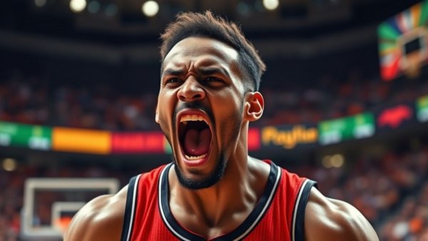 NBA's Top 10 Plays intense player action in dynamic portrait.