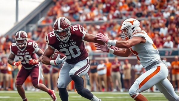 Texas A&M vs Texas Longhorns highlights intense football action.