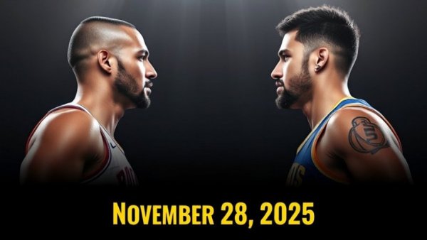 Lakers Mavericks game highlights, November 28, 2025 promo image.