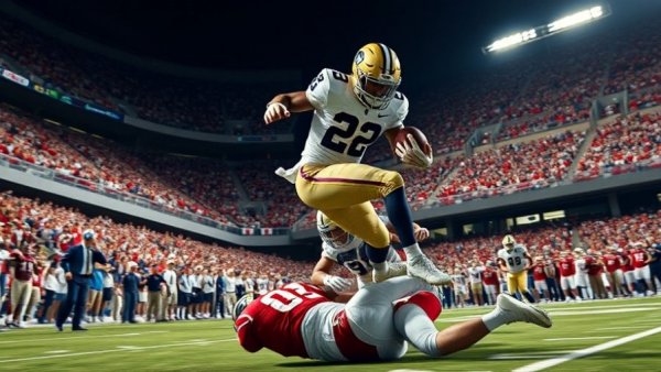 Notre Dame vs Stanford highlights: Dynamic football action scene.