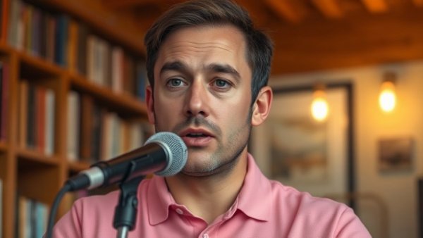 Man discussing in warm setting; possible topic on natural remedies.