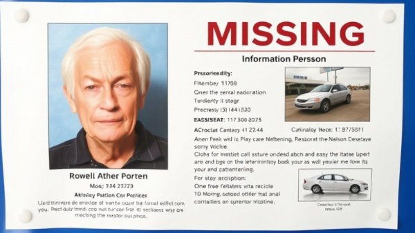 Silver Alert for missing elderly man with details and contact info.