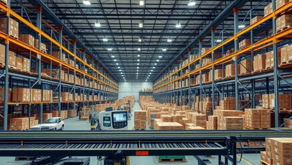 Amazon Cyber Monday operations in a busy warehouse