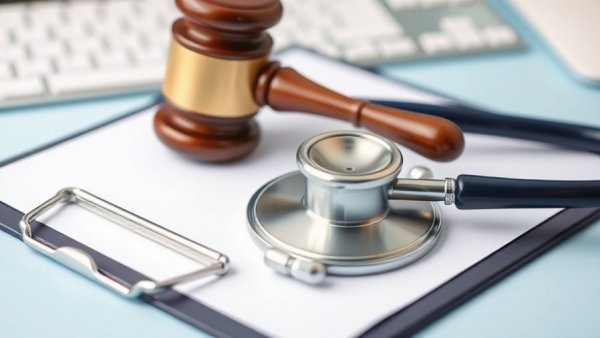 Healthcare and legal symbols, Medicare Advantage star ratings concept.