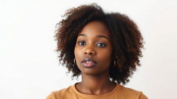 African American woman discussing mental health techniques in white background.