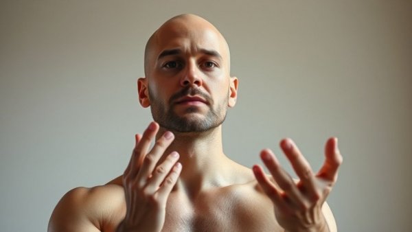 Man demonstrating a breathing technique, illustrating how to improve sleep in elderly.