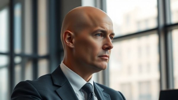 Contemplative bald man in suit symbolizing Dallas nonprofit funding.