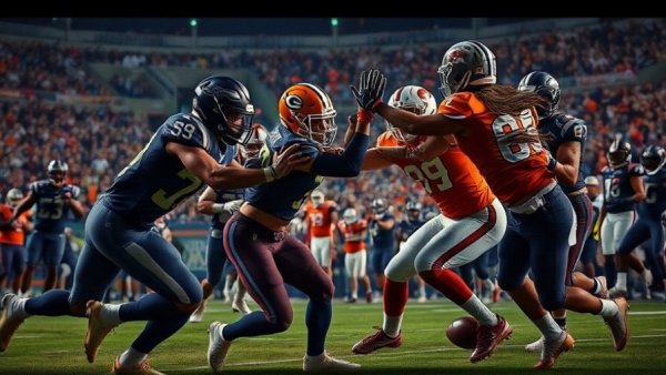 2025 Iron Bowl Highlights featuring intense game action at night.