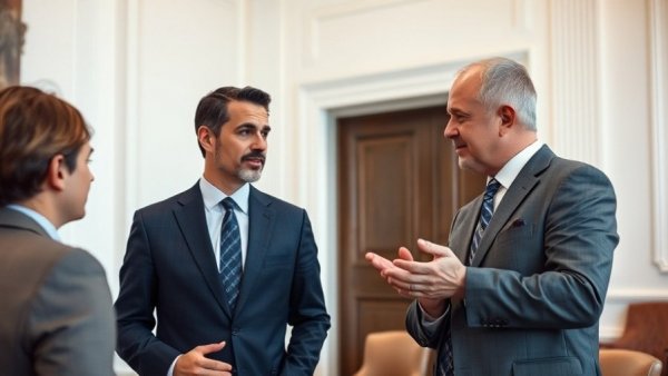 Businessman at event discussing Trump Accounts initiative