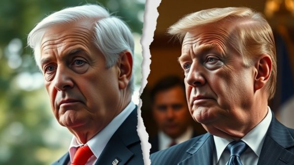 Torn split image of politicians symbolizing conflict, Trump's Approach to Venezuela.