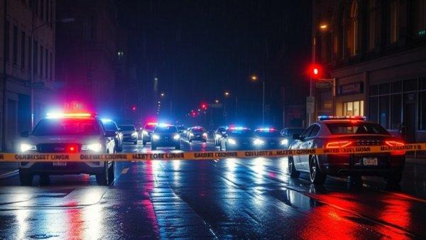 Dramatic police scene at night in Houston father's murder case.