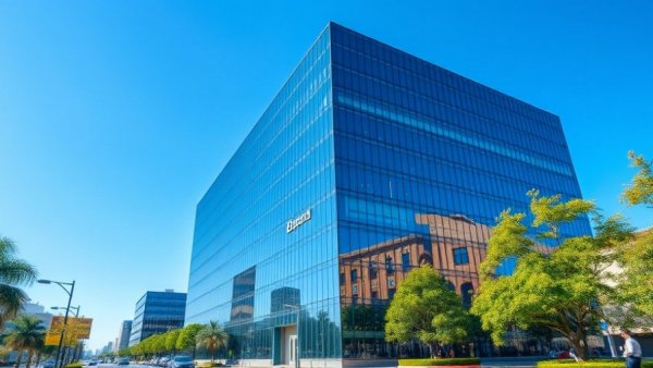 Modern commercial building in Dallas real estate market.