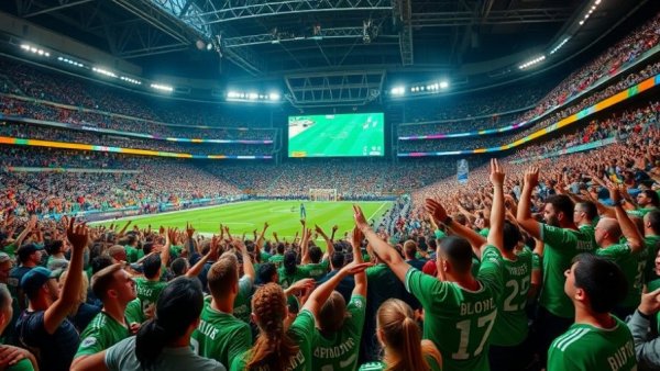 Vibrant sports crowd capturing audience engagement in sports.