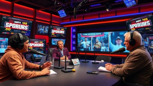 Radio show discussing Dallas Cowboys Lions game insights, featuring multiple hosts.