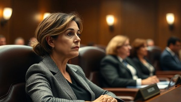 Texas health commissioner attentively listening during a conference meeting.