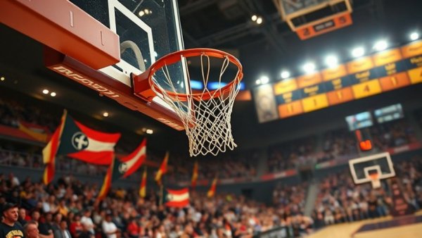 Vibrant basketball moment capturing intense gameplay with enthusiastic crowd and spotlight, top 5 NBA moments.