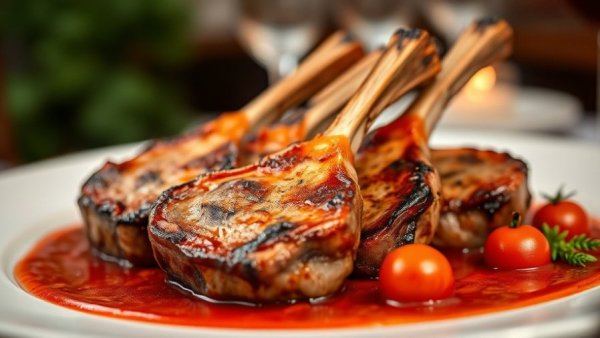 Exquisite holiday dining in Dallas featuring grilled lamb chops.