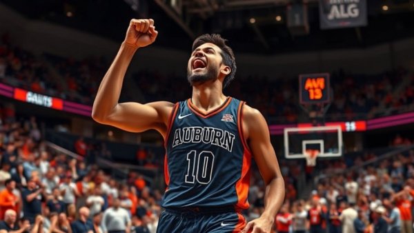 SEC Men's Basketball Plays: Excited player celebrating a top play.