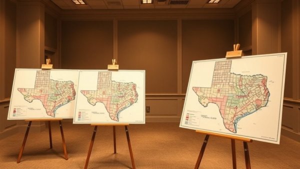 Texas congressional district maps displayed, related to Supreme Court ruling on Texas redistricting.